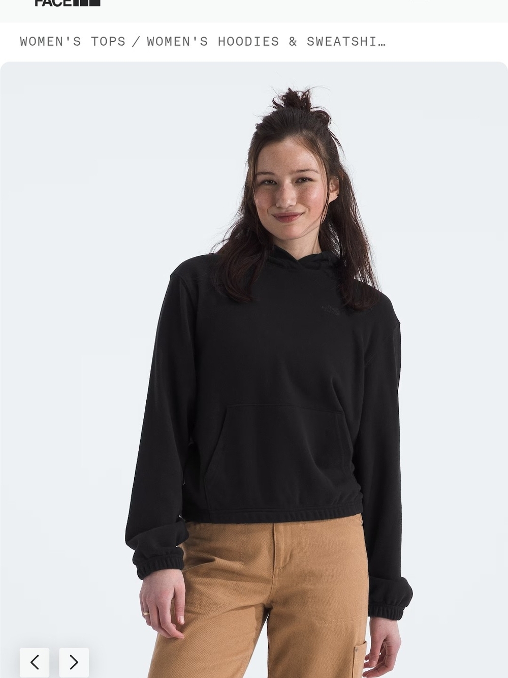The North Face Black French Terry Pullover Hoodie with Kangaroo Pocket Sz M